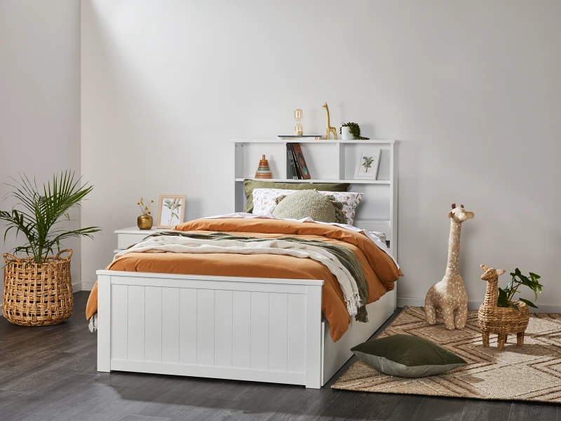 Myer 3PCE White King Single Bedroom Suite | Trundle 