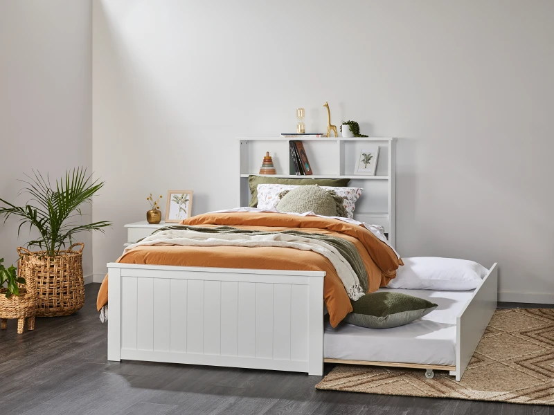 Myer 3PCE White King Single Bedroom Suite | Trundle 