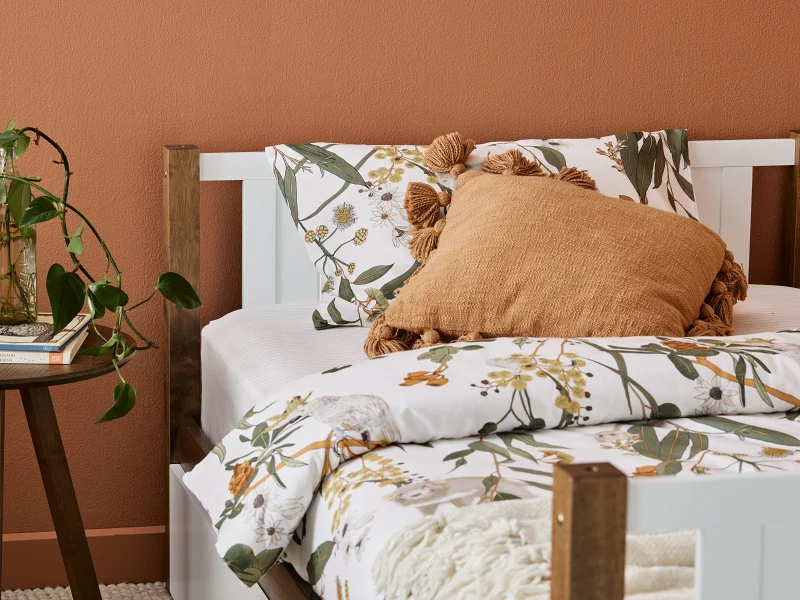 Myer King Single Bunk Bed with Trundle | Rustic Walnut Hardwood Frame