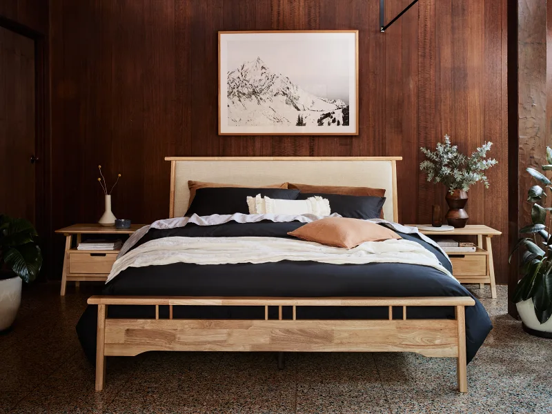 Oslo 3PCE Queen Bedroom Suite | Natural Hardwood Frame