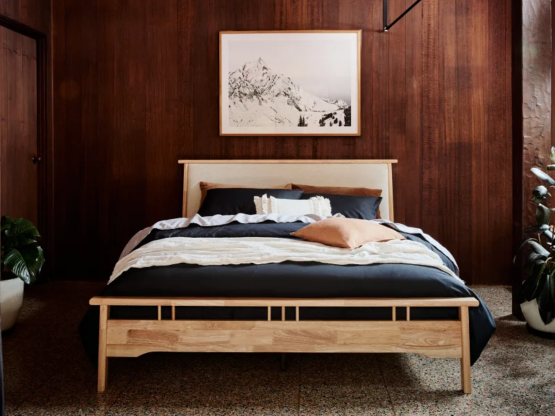 Oslo 3PCE Queen Bedroom Suite | Natural Hardwood Frame