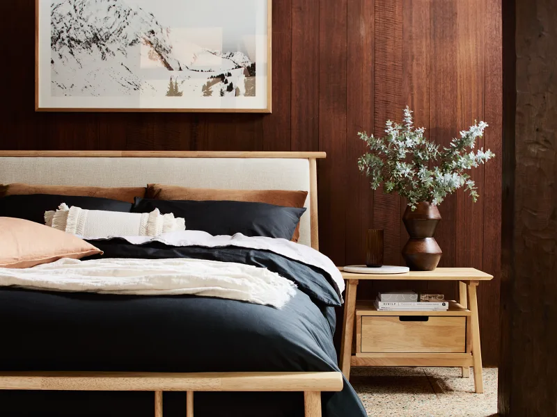 Oslo 3PCE Queen Bedroom Suite | Natural Hardwood Frame