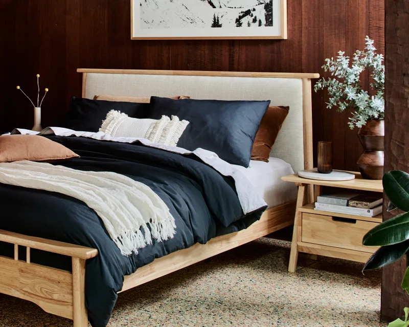 Oslo 3PCE Queen Bedroom Suite | Natural Hardwood Frame