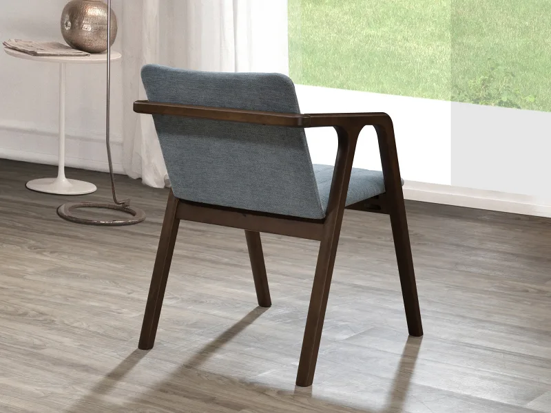 Cruz 7PCE Hardwood Dining Set | Rustic Walnut | Grey Fabric