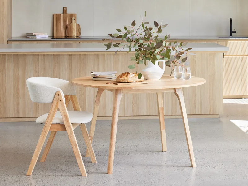 Oslo 5PCE Hardwood Dining Set | Natural | Beige