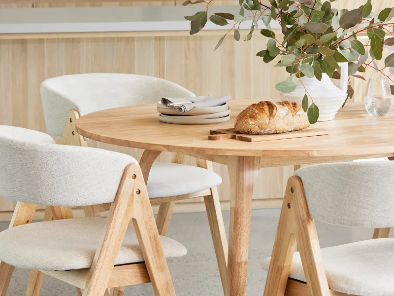 Oslo 5PCE Hardwood Dining Set | Natural | Beige