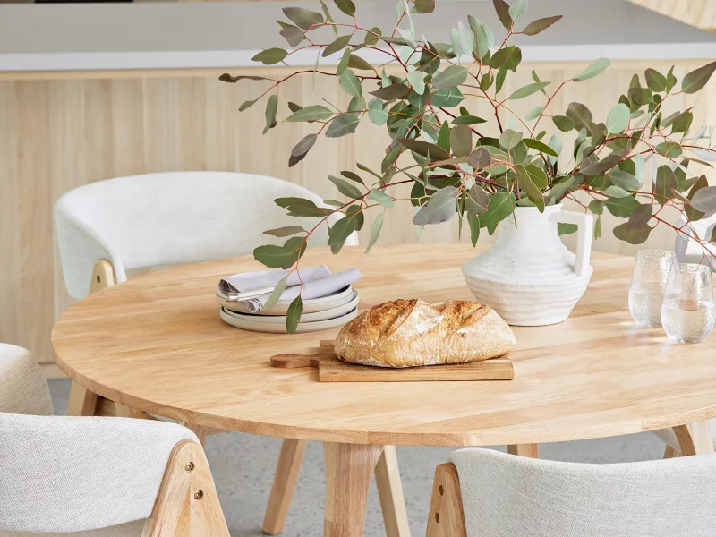 Oslo 5PCE Hardwood Dining Set | Natural | Beige