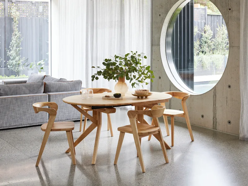 Casa 5PCE Extendable Dining Set | Natural Hardwood