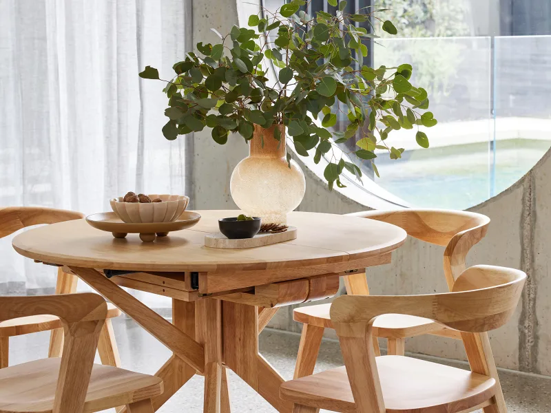 Casa 5PCE Extendable Dining Set | Natural Hardwood
