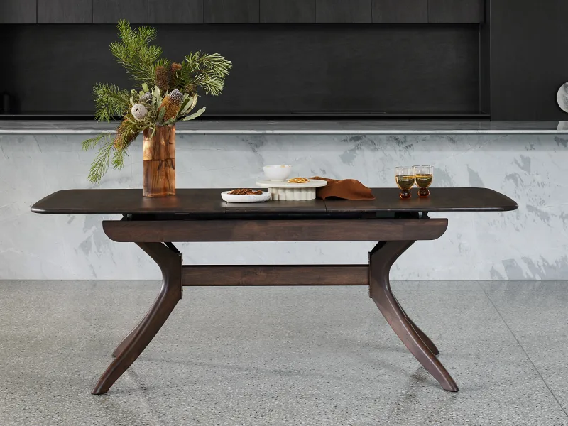 Villa 7PCE Hardwood Extendable Dining Set | Arabica Walnut | Beige Fabric