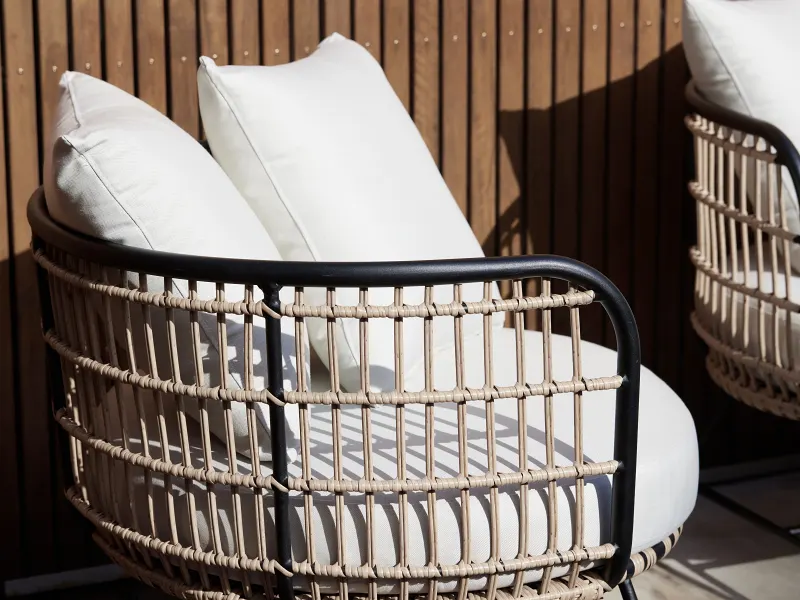 Arden 3PCE Bamboo Wicker Outdoor Lounge Set