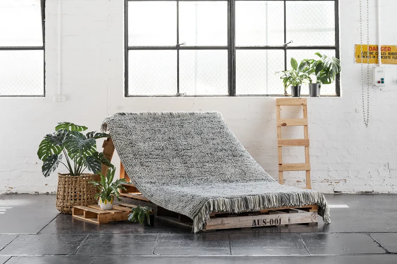 Jocasta Hand Loomed Wool Rug | Blue