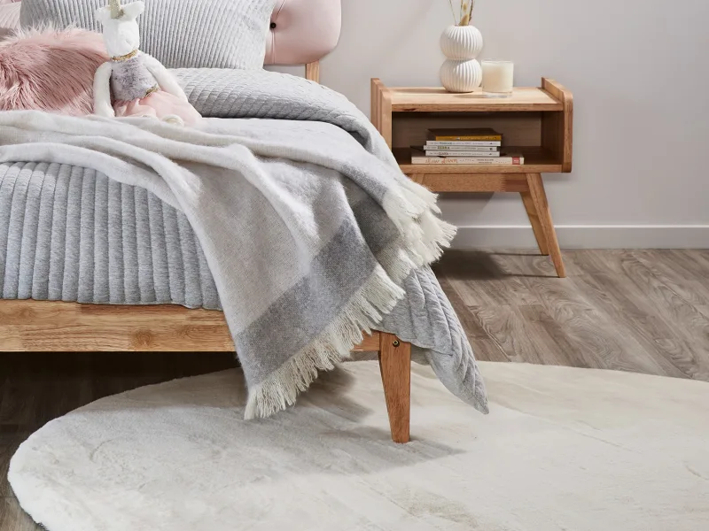 Jenna Fluffy Round Cream Rug