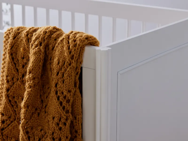 Banksia Hardwood Baby Cot with Storage | White