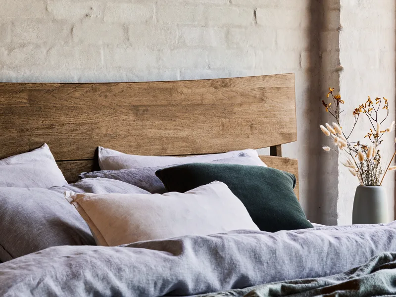 Cruz Hardwood King Size Bed Frame | Rustic Walnut
