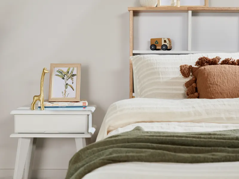 Ari White Hardwood Bedside Table 