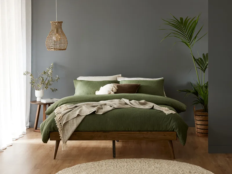 Franki Double Hardwood Bed Base | Rustic Walnut