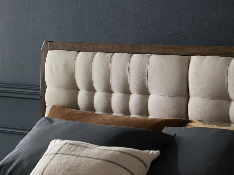Paris Hardwood Queen Size Bed Frame | Rustic Walnut