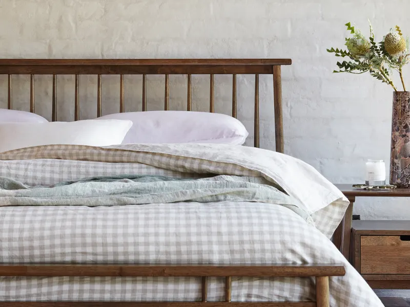 Rome Hardwood King Size Bed Frame | Rustic Walnut
