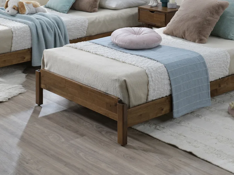 Stax King Single Hardwood Stackable Bed | 2-in-1 | Rustic Walnut