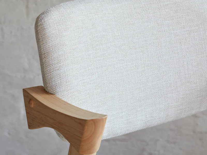 Bella Hardwood Dining Chair | Natural | Beige Fabric