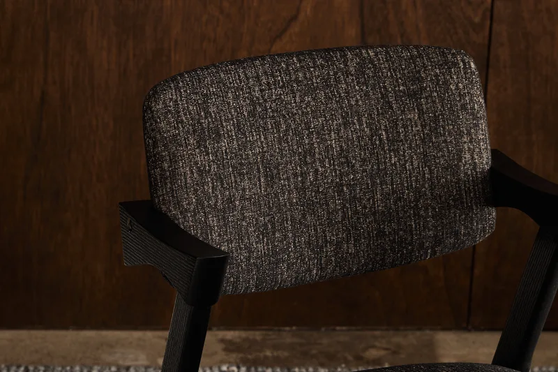 Bella Hardwood Dining Chair | Black | Black Fabric