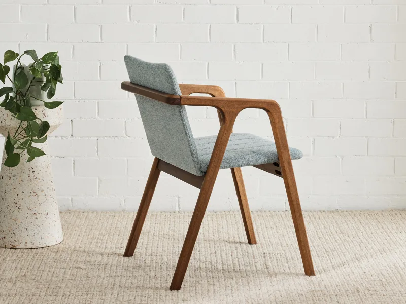 Elm Hardwood Dining Chair | Rustic Walnut | Grey