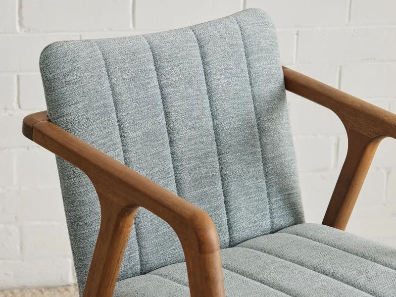 Elm Hardwood Dining Chair | Rustic Walnut | Grey