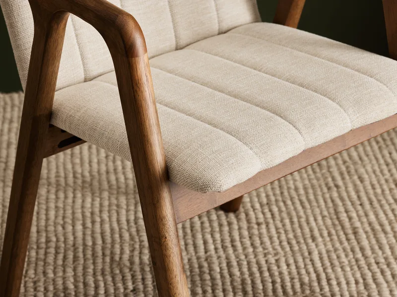 Elm Hardwood Dining Chair | Rustic Walnut | Beige