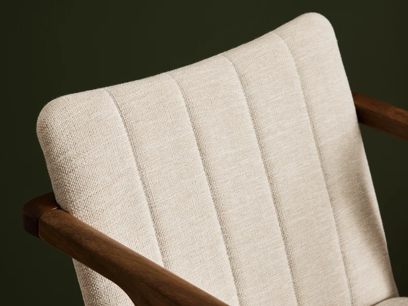 Elm Hardwood Dining Chair | Rustic Walnut | Beige