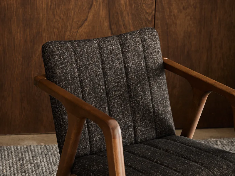 Elm Hardwood Dining Chair | Rustic Walnut | Black
