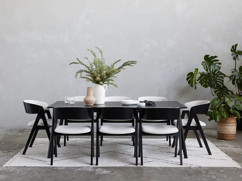 Cannes Hardwood Dining Table | Black | 2000mm