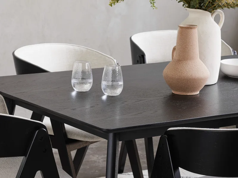 Cannes Hardwood Dining Table | Black | 2000mm
