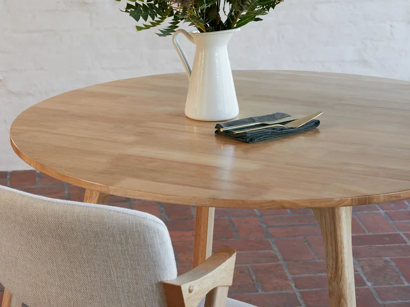 Franki Hardwood Round Dining Table | Natural