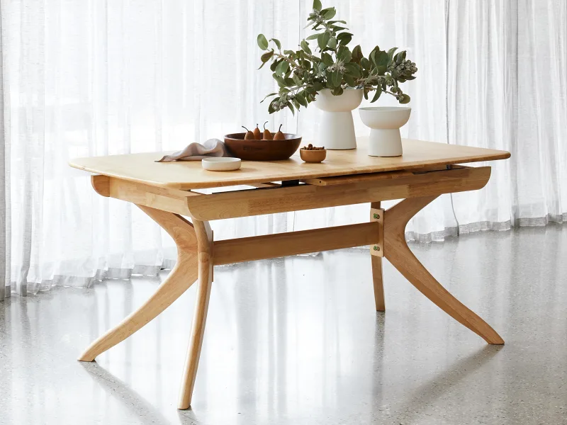 Villa Natural Hardwood Extendable Dining Table | Rectangle
