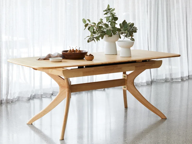 Villa Natural Hardwood Extendable Dining Table | Rectangle