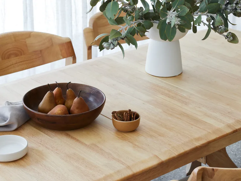 Villa Natural Hardwood Extendable Dining Table | Rectangle