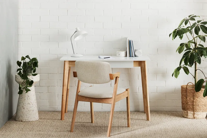 Byron Office Desk | 1 Drawer | Natural Hardwood