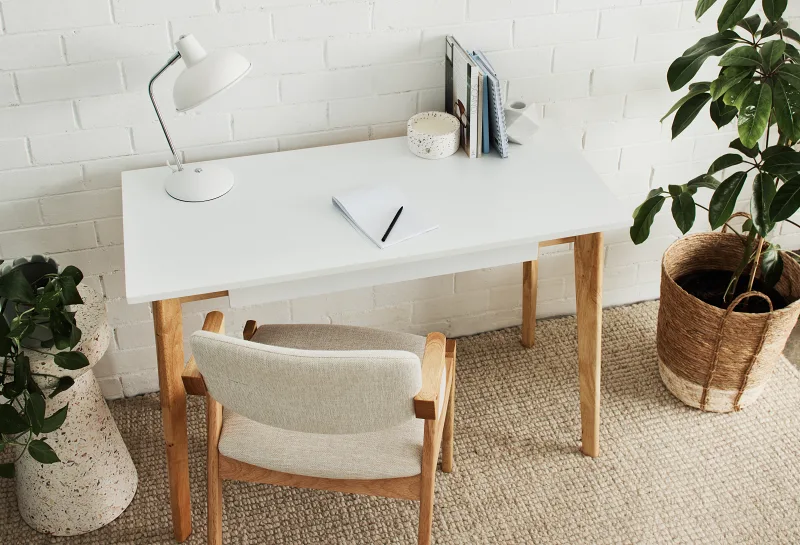 Byron Office Desk | 1 Drawer | Natural Hardwood