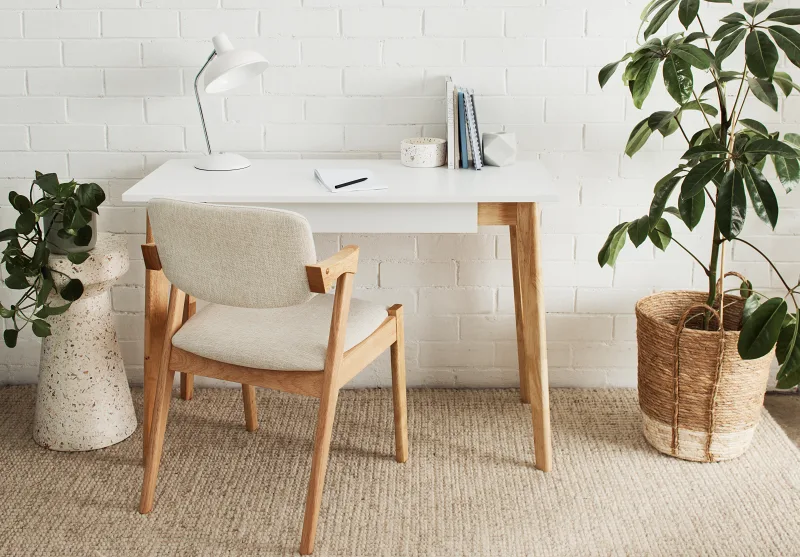 Byron Office Desk | 1 Drawer | Natural Hardwood