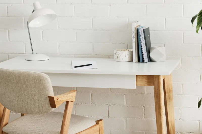 Byron Office Desk | 1 Drawer | Natural Hardwood