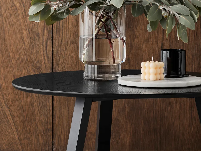Cannes Round Hardwood Coffee Table | Black