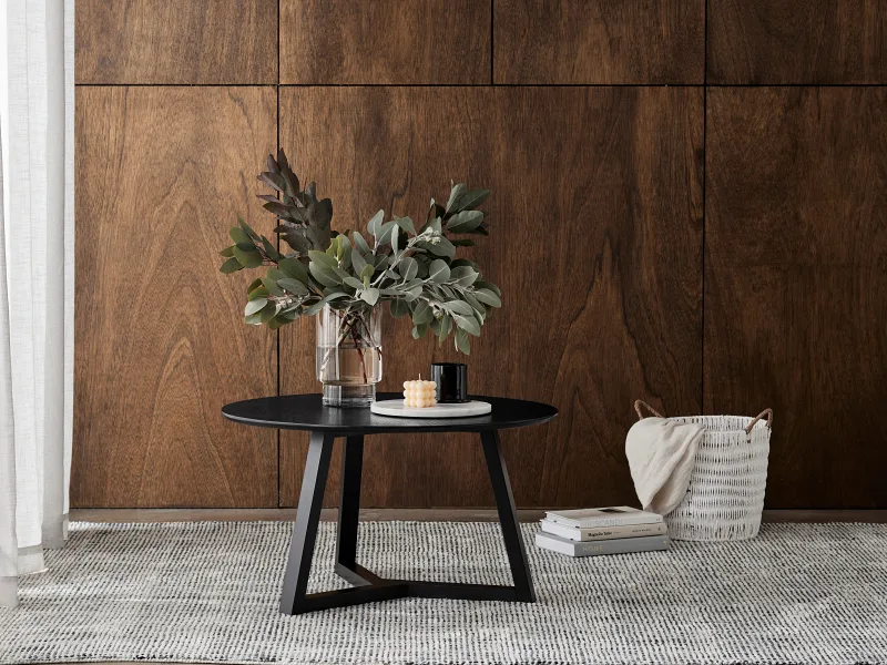 Cannes Round Hardwood Coffee Table | Black