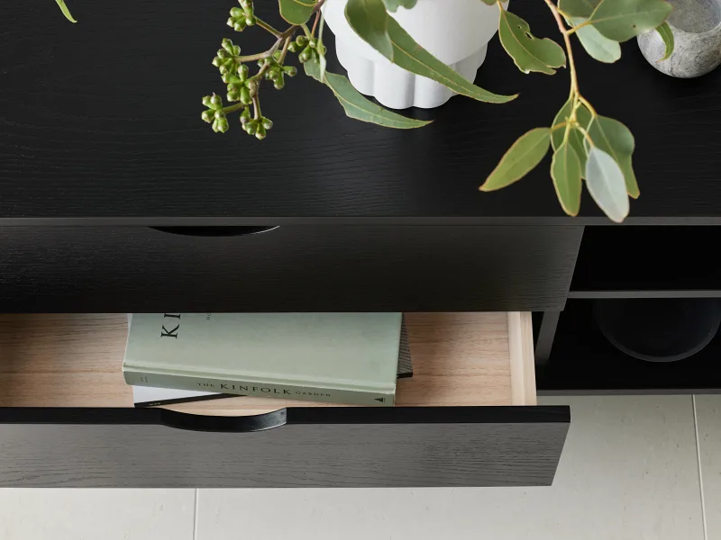 Cannes Hardwood TV Unit | Entertainment Unit | Black