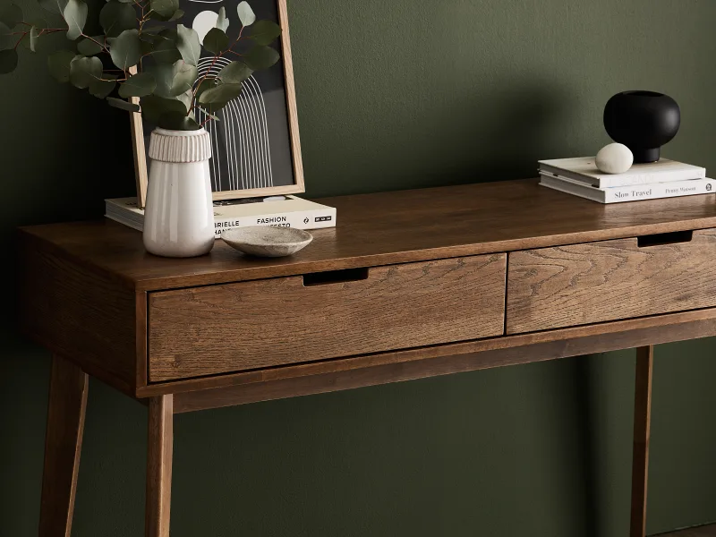 Paris Hardwood Console Table | 2 Drawer | Rustic Walnut