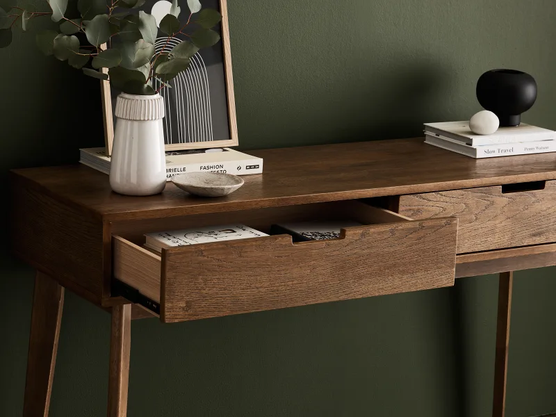 Paris Hardwood Console Table | 2 Drawer | Rustic Walnut