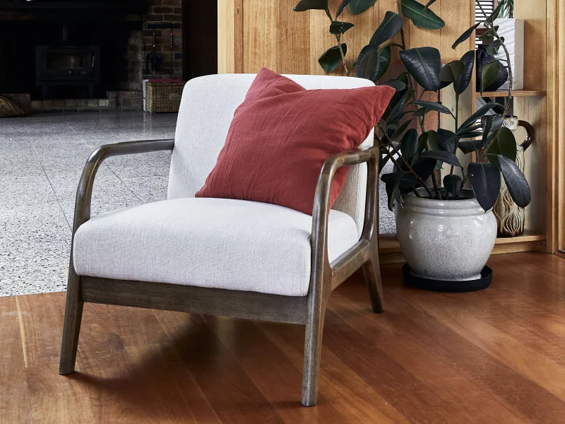 Paris Beige Occasional Chair | Rustic Walnut | Hardwood Frame