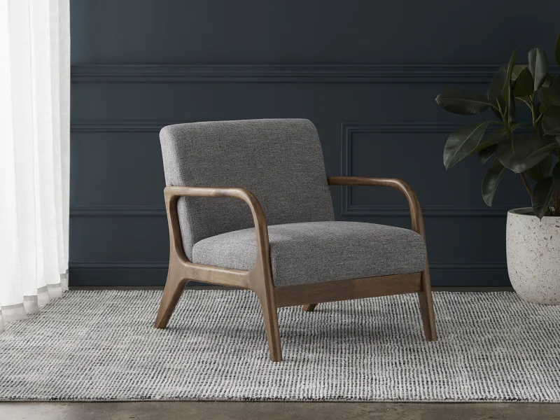 Paris Grey Occasional Chair | Rustic Walnut | Hardwood Frame