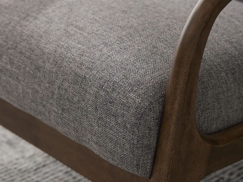 Paris Grey Occasional Chair | Rustic Walnut | Hardwood Frame