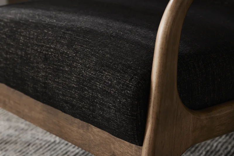 Paris Black Occasional Chair | Rustic Walnut | Hardwood Frame